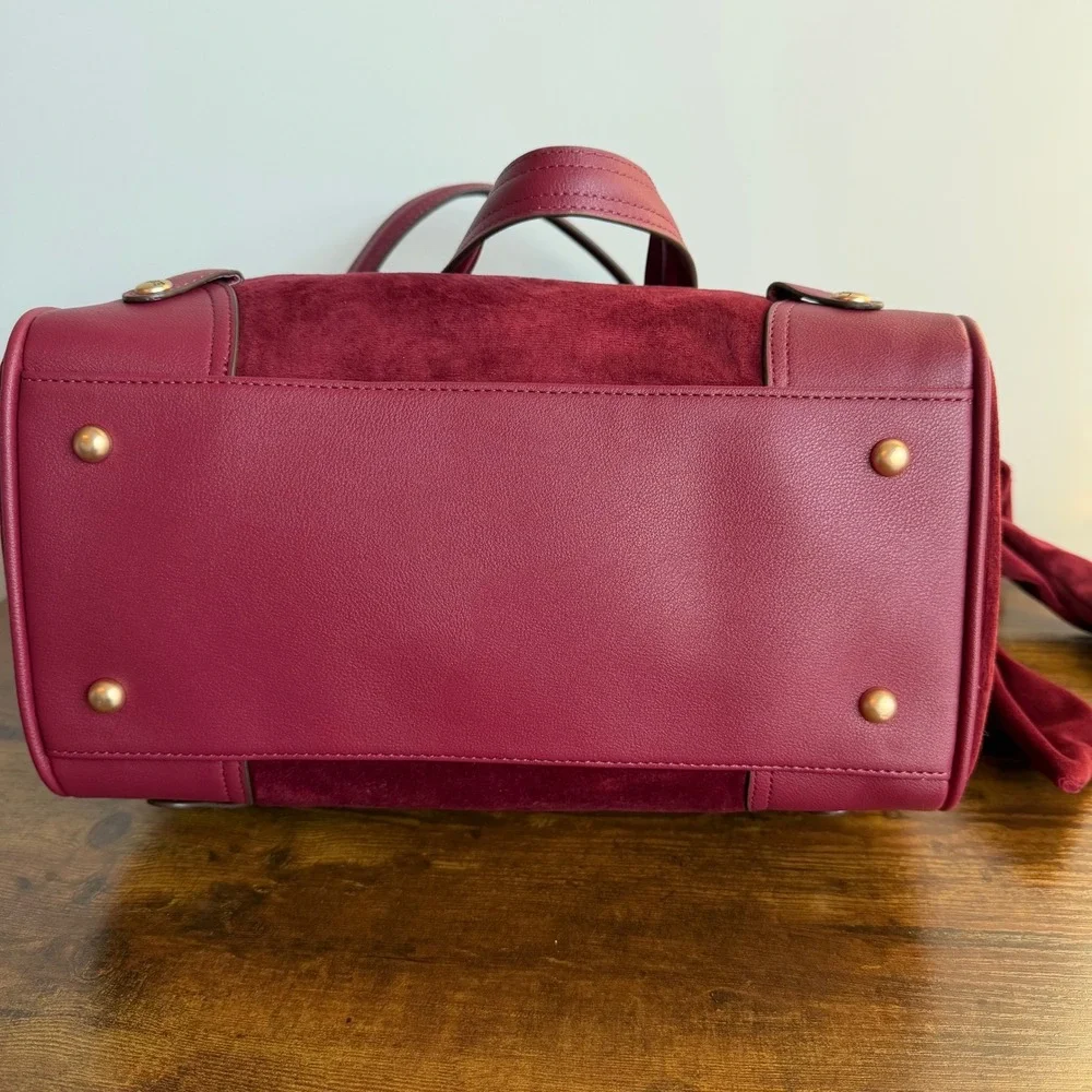 New Juicy Couture Juicy Crown Daydreamer Tote Shoulder Bag Cranberry Red